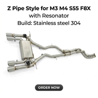 Échappement arrière Z Style à longueur égale pour BMW M3 F80 M4 F82 3.0T S55 avec tube intermédiaire et résonateur