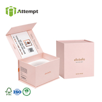 Coffret Cadeau Masque Capillaire Rose Pâle Haut de Gamme en Carton Rigide Personnalisé avec Fermeture Magnétique, Doublure Éponge et QR Code Intégré Écologique