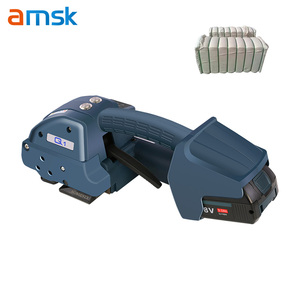 Machine de cerclage PET/PP à batterie portable électrique Q1 pour les travaux d'emballage de panneaux de briques en bois de marchandises lourdes - Product Image 2