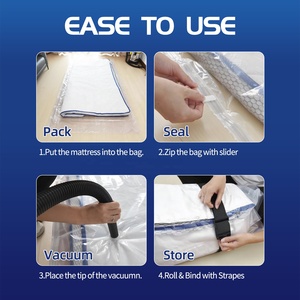 Sac de compression pour matelas réutilisable extra large, résistant aux déchirures, anti-poussière, imperméable, adapté aux matelas en mousse à mémoire de forme/latex avec sangles - Product Image 4