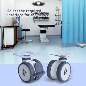 65 mm Schwenkplatte Mittelschwere Zweirad-Lenkrolle für Medizinische Trolleys und Schönheitsgeräte - Product Image 4