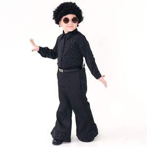 <span class=keywords><strong>Costume</strong></span> de spectacle rétro <span class=keywords><strong>disco</strong></span> des années 70 pour enfants européens et américains, avec paillettes, pour filles, en polyester - Product Image 4