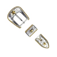 Großhandel Custom San Saba Nickel und Gold Trim Schnalle Set