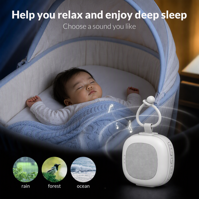 White Noise Sound Machine Sleep Soother With 32 Soothing Sounds Breathing Light Timer Type-C Charging for Baby Home Travel