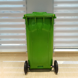 Green Plastic Waste <b>Bin</b> 120L Wheeled Indoor Outdoor Rectangular Sanitation Container - Product Image 2