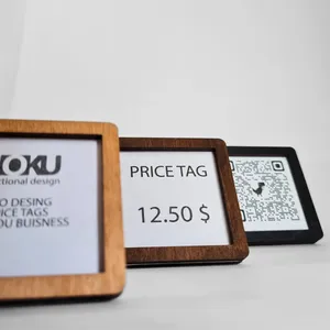 JUNJI Square Wood Crafts Display Stand for Price Tags Boxes & Wall Signs for Cafes Shops Boutiques Markets