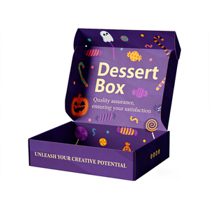 Caja de Postres Corrugada Morada con Logotipo Personalizado para Halloween, Ecológica, con Diseño de Casa Embrujada, Empaque Premium para Dulces - Product Image 5