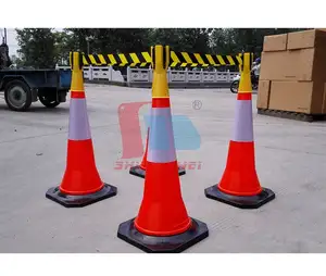 20 pollici 500mm Base in gomma riflettente di sicurezza stradale PE arancione avvertenza del lavoro stradale segnale di sicurezza stradale PE traffico cono di traffico piloni