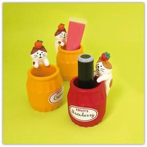 ZAKKA Porte-stylo et porte-notes en forme de chat <span class=keywords><strong>banane</strong></span> et fraise, support de rangement pour rouge à lèvres, en résine, style japonais, design INS, <span class=keywords><strong>petit</strong></span> format - Product Image 1