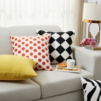 Coussin décoratif classique à rayures animales noires et blanches, motif losanges, imperméable, pour canapé, lit, chaise de bureau et décoration intérieure