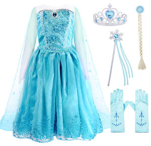 ชุดเจ้าหญิงเอลซ่าแขนยาวปักเลื่อมสำหรับเด็กผู้หญิงชุดคอสเพลย์วันฮาโลวีนงานแฟนซีงานปาร์ตี้สำหรับเด็กเทศกาลคริสต์มาส - Product Image 2