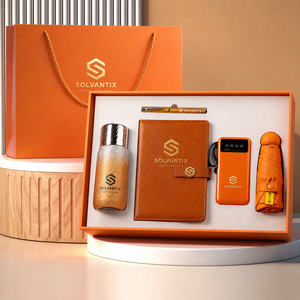 Set de Regalo Empresarial de Alta Gama para Clientes con Cuaderno de PU, Termo de Titanio, Accesorios Digitales y Logotipo Personalizado - Product Image 1