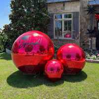 Ballons Miroir Gonflables Géants en PVC, Grandes Sphères Décoratives Brillantes, Décoration de Fête Disco, Boule de Noël Réfléchissante à Gonfler