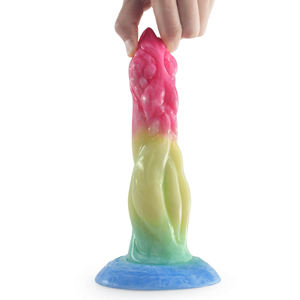Pene de goma con ventosa, consolador Animal realista, nudo de Lobo, fantasía multicolor, sueños salvajes, xxxl, China - Product Image 2