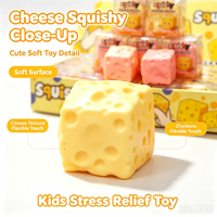 Jouet Squishy Bloc de Fromage Mignon, Doux, à l'Huile de Coco et Vaseline, Anti-Stress, Jouet Sensoriel à Presser, Simulation Alimentaire, pour Fête d'Anniversaire d'Enfants