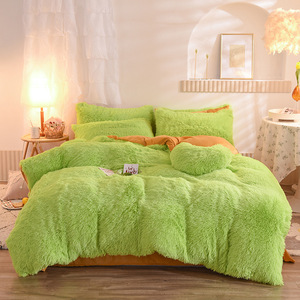 <span class=keywords><strong>Set</strong></span> di <span class=keywords><strong>Lenzuola</strong></span> in Velluto di Visone Ultra Morbido, Copriletto in Peluche di Alta Qualità in Tinta Unita per Letto King Size - Product Image 4