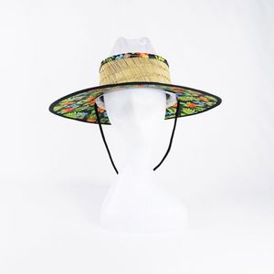 Último modelo de sombrero de paja unisex personalizado, hecho a mano en China, de alta calidad, natural, sin copa, con diseño de flor hawaiana, para salvavidas y pesca al aire libre. - Product Image 3
