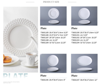Witte Chinese porseleinen dinerbordenset, fijn beenporselein, fruit servies, vintage borden
