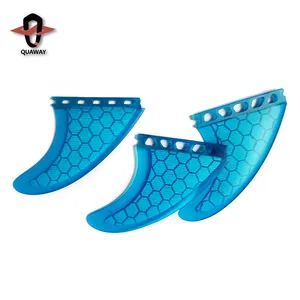 Waterplay Surfing Honeycomb Dual Tab Surfboard Fins Carbon Single Tab Surf Fins Fiberglass Thruster Tri Fin Set