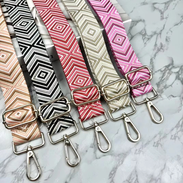 2-inch 50MM Wide Eco-friendly Jacquard Embroidered Woven Strap Crossbody/Shoulder Handbag Strap Adjustable Replaceable