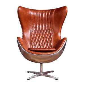 Canapé <span class=keywords><strong>en</strong></span> cuir moderne <span class=keywords><strong>en</strong></span> forme de <span class=keywords><strong>coquille</strong></span> <span class=keywords><strong>d</strong></span>'<span class=keywords><strong>oeuf</strong></span> aviateur <span class=keywords><strong>Fauteuil</strong></span> <span class=keywords><strong>d</strong></span>'appoint pivotant avec coussin Salon Salle à manger Villa extérieure Meubles de loisirs - Product Image 4