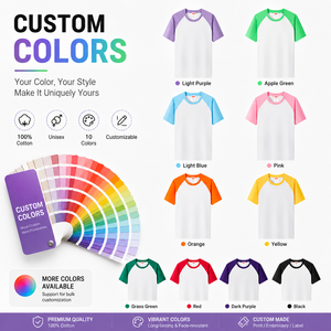 T-shirt Raglan 100 % Coton Personnalisable avec Logo, Manches Contrastantes, Style Baseball, 170g, Bicolore, Vente en Gros - Product Image 4