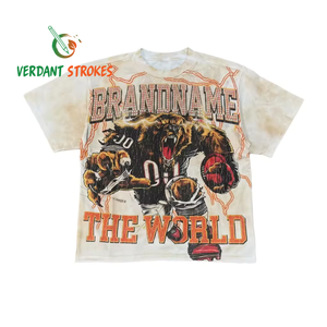 T-shirts Oversize en Coton Peigné Effet Délavé Personnalisables avec Impression Numérique, Motifs Rétro Années 90 et Strass pour Hommes - Product Image 6