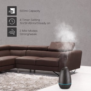 Difusor de aceite esencial táctil de 500ml con humidificador eléctrico de diseño de madera elegante para el hogar o la oficina enchufe de EE. UU. - Product Image 6