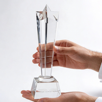 Trophée en verre cristal transparent personnalisé, directement de l'usine, avec logo gravé à la main, coffret cadeau portable pour événements sportifs