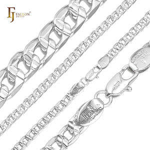 54110156 4mm + FJファロンファッションジュエリーカーブリンクダブルクロスハンマーチェーンメッキ14K金真鍮スプリット - Product Image 6