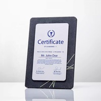 Plaque de récompense personnalisée en marbre robuste, avec logo doré gravé, sablage et impression laser, pour décoration de bureau, cadeaux et trophées
