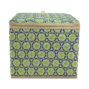 Handmade Bamboo <b>Storage</b> <b>Box</b> with Lid – Colorful Hexagonal Weave Gift Organizer – Vietnam Decorative Handicraft - Product Image 3