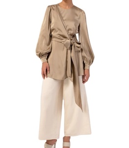 Satin Blouse Latest Design Muslim Tops 2023 <strong>Modest</strong> Blouses &amp; Shirts <strong>Modest</strong> Blouses Muslin <strong>Clothes</strong> Women - Product Image 3