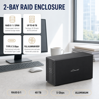 Boîtier de disque dur externe 2,5/3,5 pouces, RAID double baie, USB, pour PC de bureau, SATA, en alliage d'aluminium