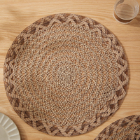 Sets de table en jute, matériau naturel, antidérapants, résistants à la chaleur, tissés, ronds, pour fêtes, mariages, cuisine, table à manger