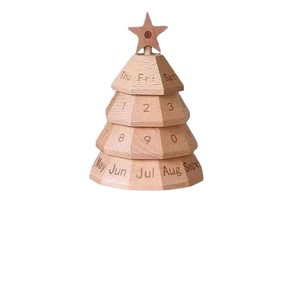 Calendario Natalizio in Legno Transfrontaliero, Arredamento per la Casa, Conto alla Rovescia per il Nuovo Anno, Albero di Natale Decorativo Perpetuo Rotante da Scrivania - Product Image 5