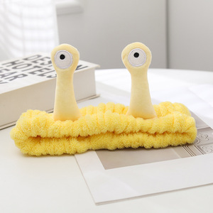 Wholesale Cartoon Funny <strong>Snail</strong> Face Washing Hair Band Fashion Korean Creative Plush Unisex Handmade <strong>Makeup</strong> <strong>Headband</strong> for Women - Product Image 4