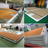 Plateforme flottante gonflable personnalisable en EVA avec revêtement en teck pour jet ski, bateau et loisirs aquatiques
