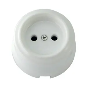 Borgerman Interrupteur mural en céramique de style <span class=keywords><strong>ancien</strong></span> européen Rétro en porcelaine blanche Interrupteur mural en céramique marbrée monté en surface - Product Image 1