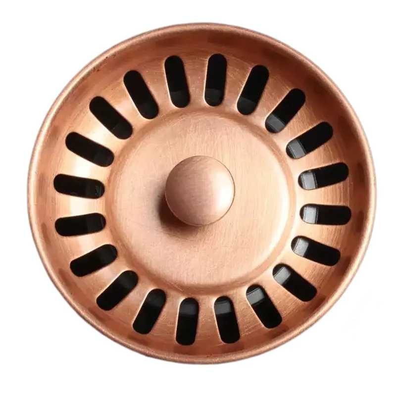 Copper Kitchen Sink Basket Strainer with Drain Cover Sink Filter Stopper For Kitchen Accessories