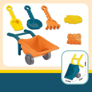 Juego de carrito de <span class=keywords><strong>playa</strong></span> de verano de 6 piezas de alta calidad, <span class=keywords><strong>juguetes</strong></span> de arena de plástico para exteriores para niños, herramientas suaves para juego de simulación, venta al por mayor para arena de mar - Product Image 2