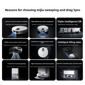 สำหรับเครื่องดูดฝุ่นหุ่นยนต์อัจฉริยะ Infinite Robot MOP รุ่น 5 Pro OV21CN ระบบ AI สำหรับบ้านอัจฉริยะ พร้อมกล้องวงจรปิด กำลังดูดฝุ่น 23000PA ระบบกำจัดฝุ่น เหมาะสำหรับโรงแรม - Product Image 4