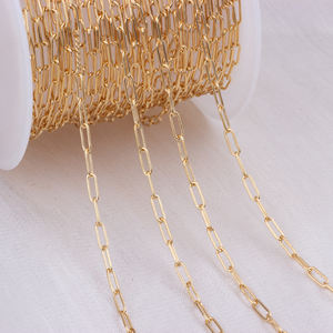 14K saf altın dolgulu 2*5.5mm Paperclip zincir DIY için 925 gümüş kağıt klip Link zinciri kolye bilezik takı yapımı bulgular - Product Image 3