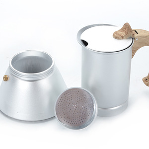 Cafetière Moka <span class=keywords><strong>Italienne</strong></span> de Luxe Léger au Design Rétro, en Aluminium, <span class=keywords><strong>à</strong></span> Fond Caché, pour Chauffage sur Plaque <span class=keywords><strong>à</strong></span> <span class=keywords><strong>Induction</strong></span> - Product Image 4