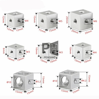 Écrous de connexion à six pans en aluminium M3 M4 M5 M6 M8 M10, blocs fixes, composants de châssis en acrylique, cube électrique, écrou carré