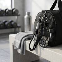 Porte-clés créatif de fitness DIY, pendentif haltère et barre de musculation, breloque de sac sportif, porte-clés pour couple, femmes, hommes, cadeau pour les amateurs de gym, vente en gros