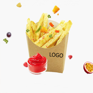Boîtes d'emballage alimentaire en carton ivoire pliables, imperméables, portables, biodégradables, tendance, pour frites chaudes en gros - Product Image 1