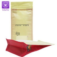 Pochette à café et à thé imprimée sur mesure à huit joints latéraux Sac en aluminium composite en plastique pour emballage alimentaire avec fenêtre pour le stockage du thé alimentaire