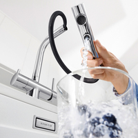 Robinet de cuisine moderne STOCCO à double poignée 3 voies en laiton avec filtre purificateur d'eau, mitigeur chaud/froid