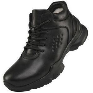 Bottines en cuir véritable pour homme, bout rond, semelle extérieure en caoutchouc, semelle intermédiaire en EVA, doublure en fourrure, confortables pour l'automne - Product Image 4